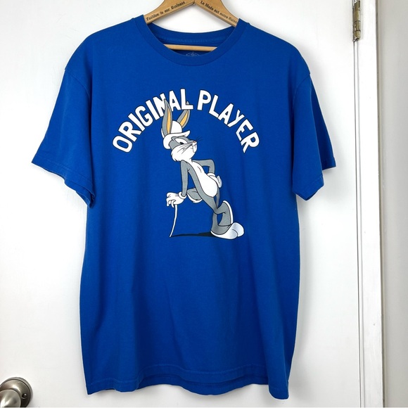 Warner Bros. Other - Looney Tunes ‘Original Player’ Bugs Bunny Graphic Tee Unisex size L Royal Blue
